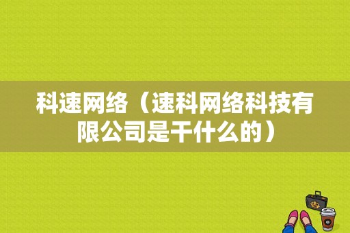 科速网络（速科网络科技有限公司是干什么的）